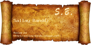 Sallay Bandó névjegykártya